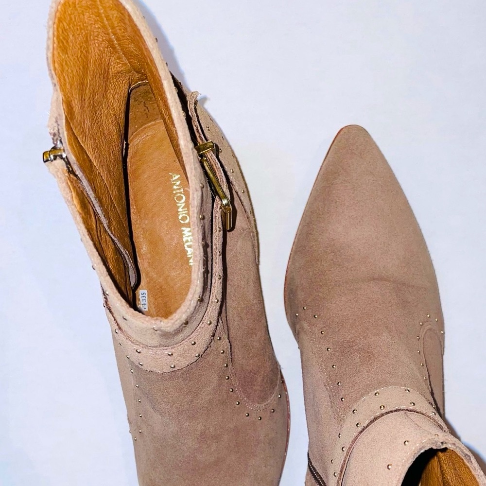 Antonio Melani Linadee Suede Studded Detail Block Heel Booties - Picture 15 of 16